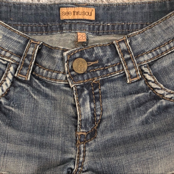 See Thru Soul Distressed Shorts Size 28 - Picture 4 of 6